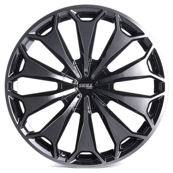 Легковой диск Skill Wheels SV078 9,5x21 5x130 ET33 71,6 чёрный + полированные спицы под тёмным лаком